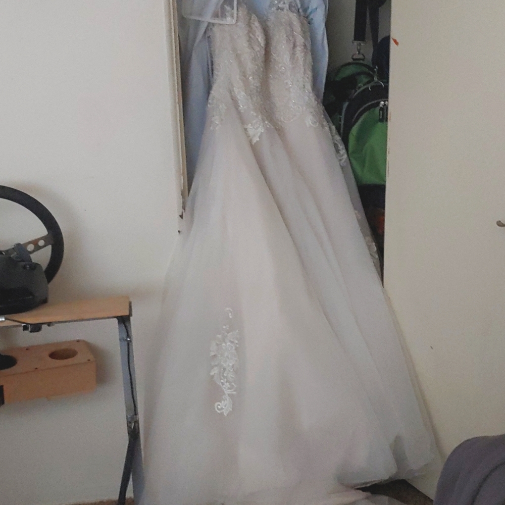 Camille la vei wedding dress size 12 champagne